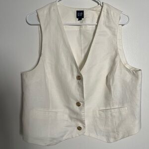 Off White Gap Linen Vest Large